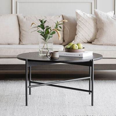 Rowico Home Skye pyöreä sohvapöytä Ø89 cm musta